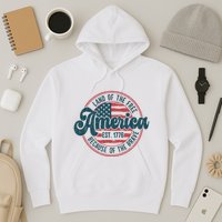 Retro Land Of The Free Because Of The Brave Hoodie