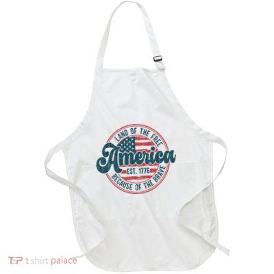 Retro Land Of The Free Because Of The Brave Apron