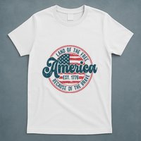 Retro Land Of The Free Because Of The Brave T-Shirt