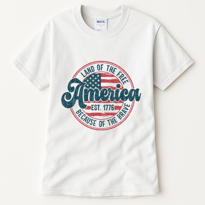 Retro Land Of The Free Because Of The Brave Tall T-Shirt