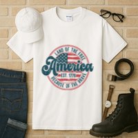 Retro Land Of The Free Because Of The Brave Tall T-Shirt