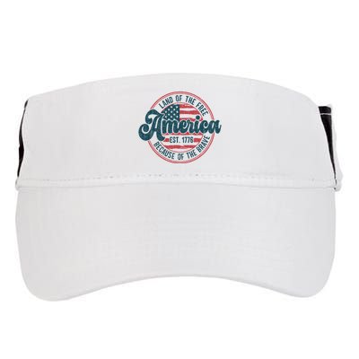 Retro Land Of The Free Because Of The Brave Adult Drive Performance Visor