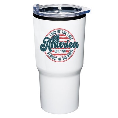 Retro Land Of The Free Because Of The Brave Tumbler