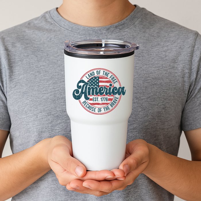 Retro Land Of The Free Because Of The Brave Tumbler