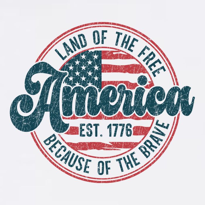 Retro Land Of The Free Because Of The Brave Magnet