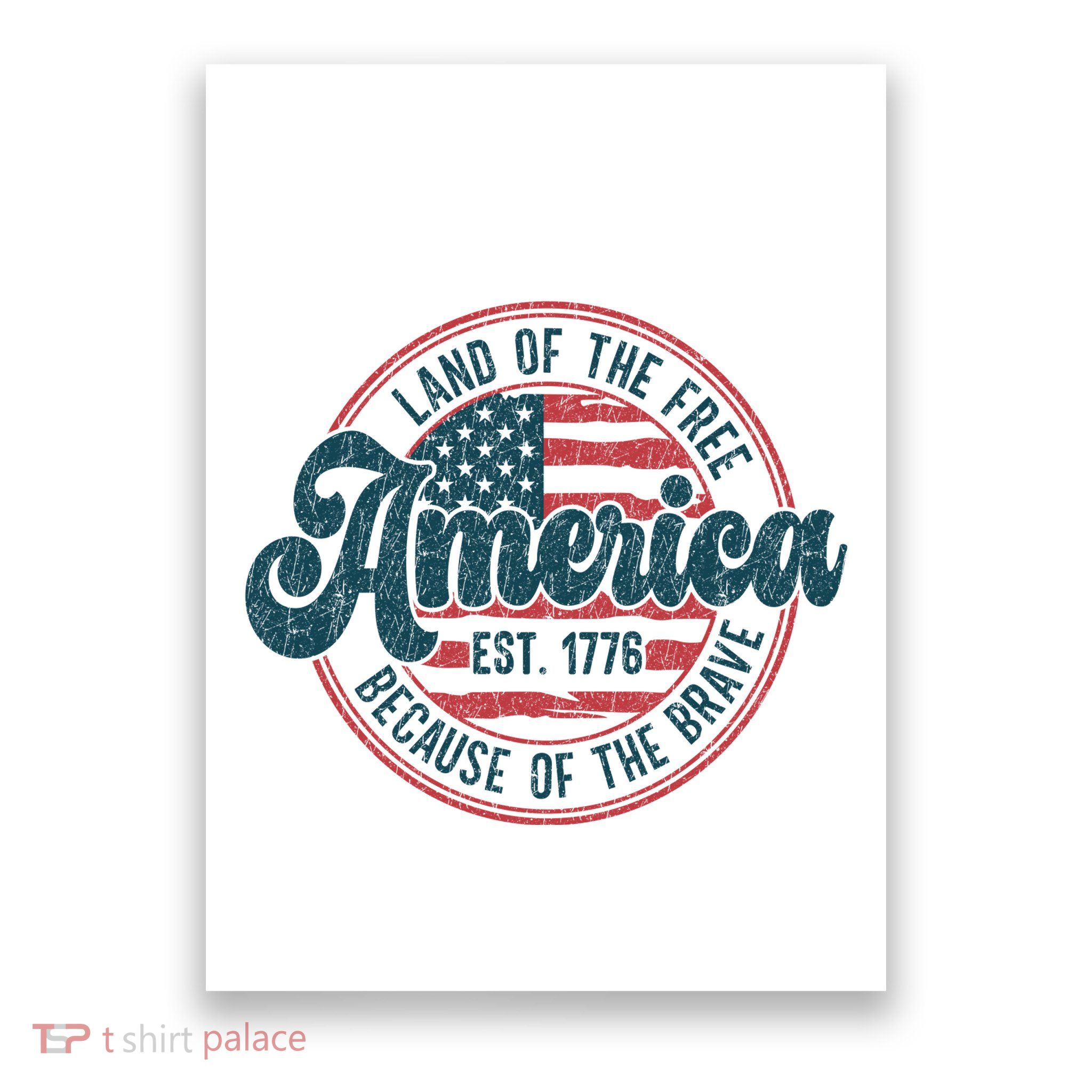 Retro Land Of The Free Because Of The Brave Poster