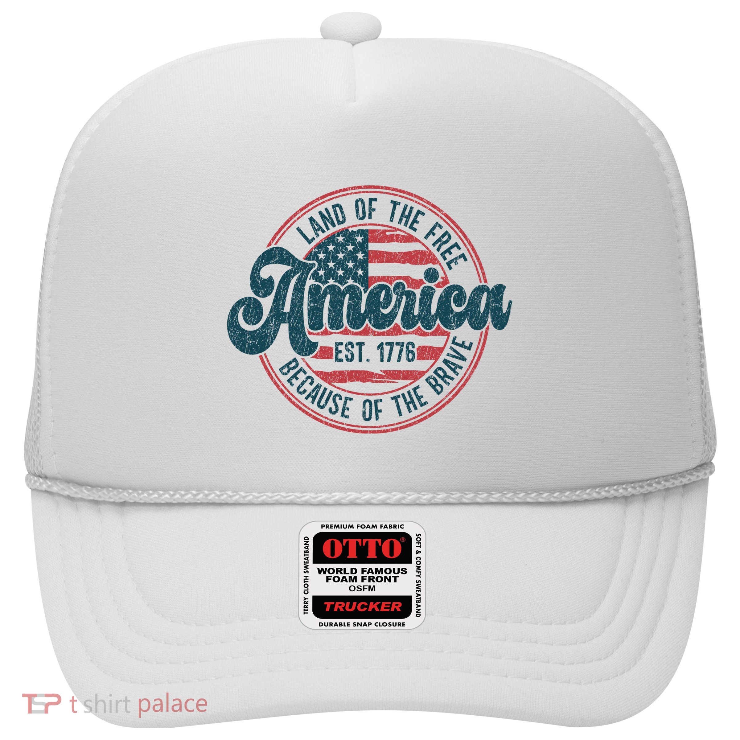 Retro Land Of The Free Because Of The Brave Trucker Hat
