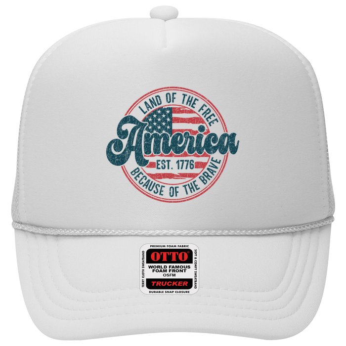 Retro Land Of The Free Because Of The Brave Trucker Hat