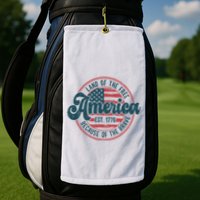 Retro Land Of The Free Because Of The Brave Golf Towel