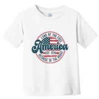 Retro Land Of The Free Because Of The Brave Toddler T-Shirt