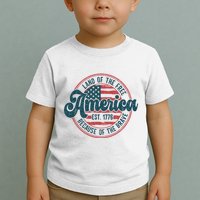 Retro Land Of The Free Because Of The Brave Toddler T-Shirt