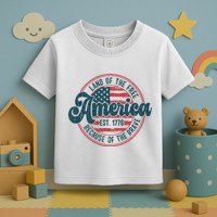 Retro Land Of The Free Because Of The Brave Toddler T-Shirt