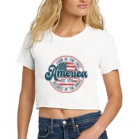 Retro Land Of The Free Because Of The Brave Crop Top