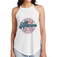 Retro Land Of The Free Because Of The Brave Women's Perfect Tri Rocker Tank