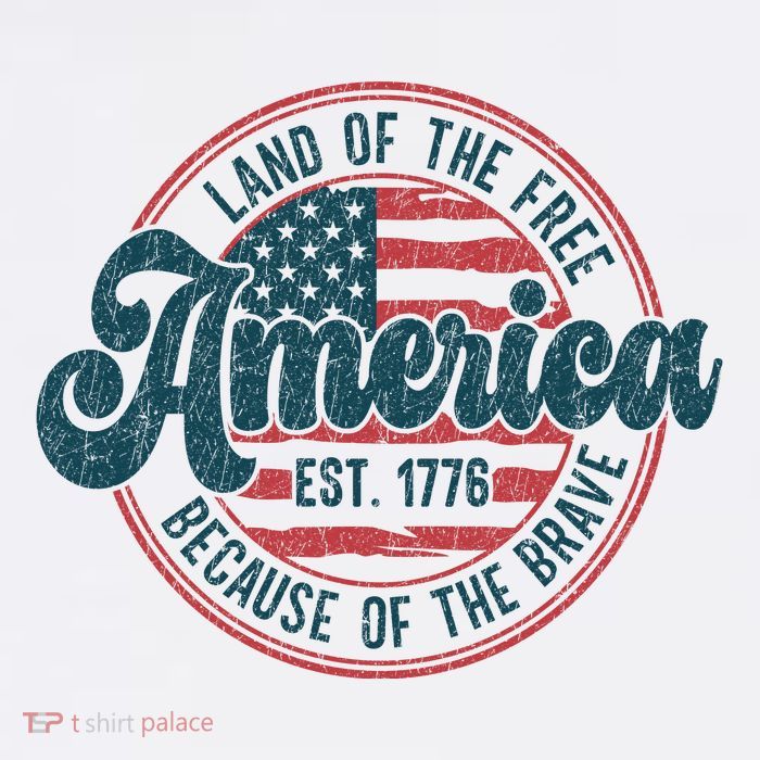 Retro Land Of The Free Because Of The Brave Short Acrylic Beanie