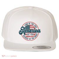 Retro Land Of The Free Because Of The Brave Wool Snapback Cap