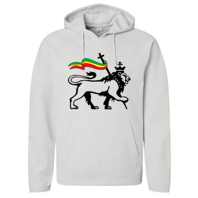 Rasta Lion Of Judah Rastafarian Reggae Lion And Christian Performance Fleece Hoodie