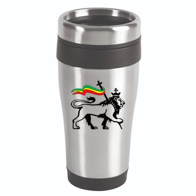 Rasta Lion Of Judah Rastafarian Reggae Lion And Christian 16oz Travel Tumbler