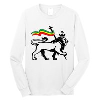 Rasta Lion Of Judah Rastafarian Reggae Lion And Christian Long Sleeve Shirt