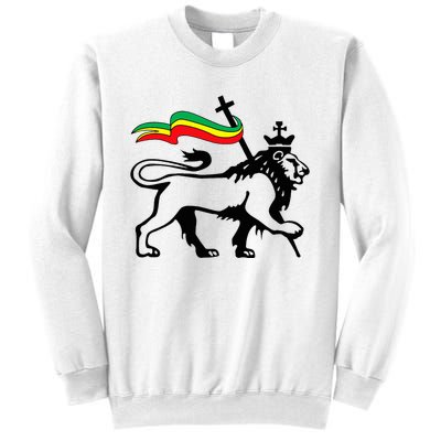 Rasta Lion Of Judah Rastafarian Reggae Lion And Christian Sweatshirt