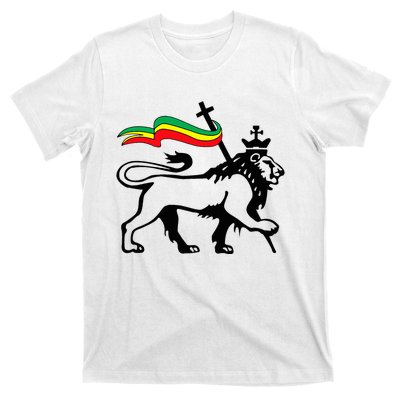 Rasta Lion Of Judah Rastafarian Reggae Lion And Christian T-Shirt