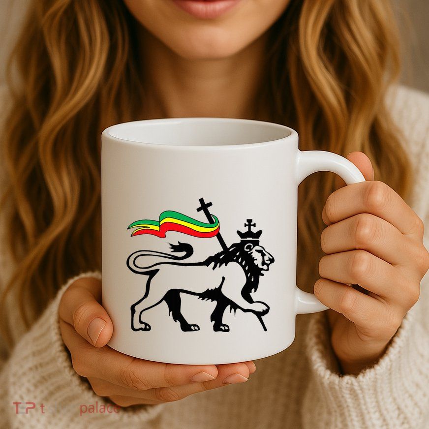Rasta Lion Of Judah Rastafarian Reggae Lion And Christian Mug