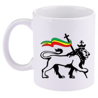 Rasta Lion Of Judah Rastafarian Reggae Lion And Christian 11oz C Handle Ceramic Mug