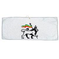 Rasta Lion Of Judah Rastafarian Reggae Lion And Christian Large Microfiber Waffle Golf Towel