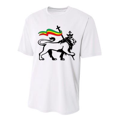 Rasta Lion Of Judah Rastafarian Reggae Lion And Christian Performance Sprint T-Shirt