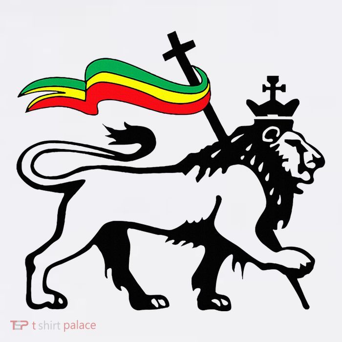 Rasta Lion Of Judah Rastafarian Reggae Lion And Christian Premium T-Shirt