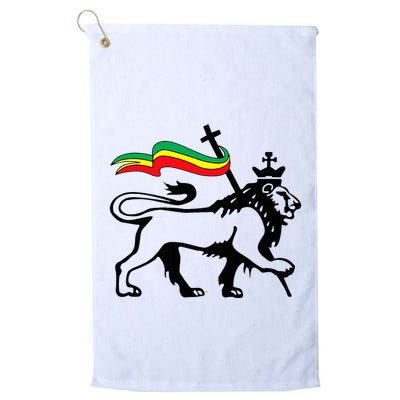Rasta Lion Of Judah Rastafarian Reggae Lion And Christian Golf Towel