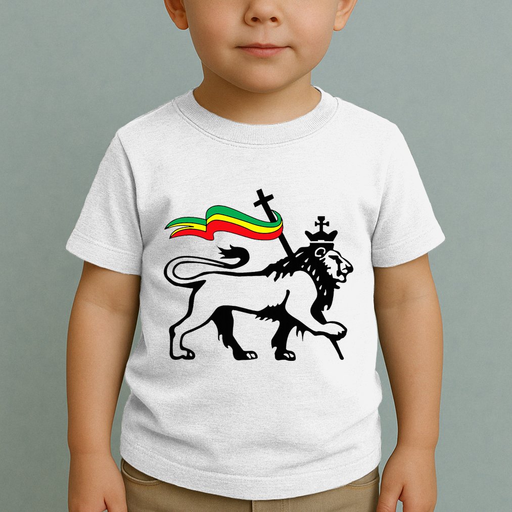 Rasta Lion Of Judah Rastafarian Reggae Lion And Christian Toddler T-Shirt