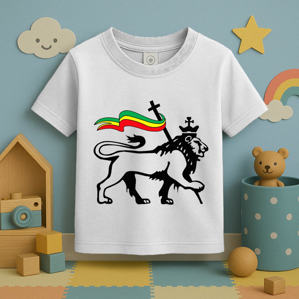 Rasta Lion Of Judah Rastafarian Reggae Lion And Christian Toddler T-Shirt