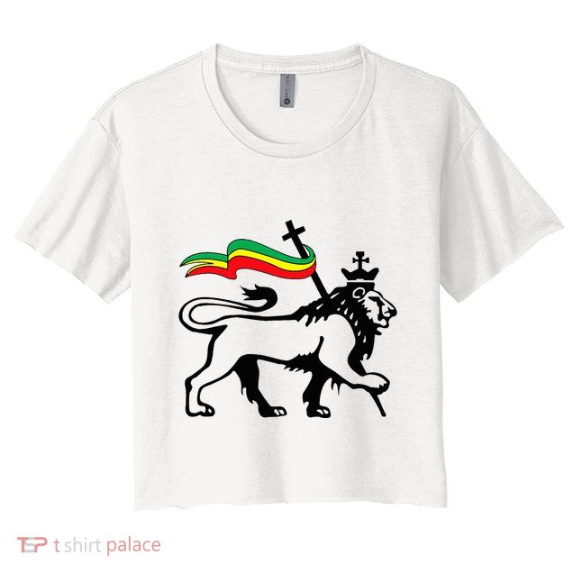 Rasta Lion Of Judah Rastafarian Reggae Lion And Christian Crop Top