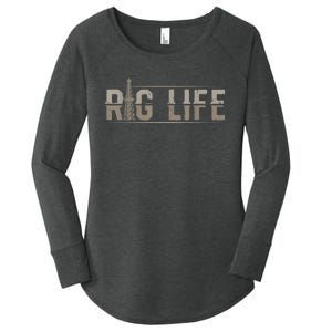 Rig Life Oilfield Workers Gifts Oil Rig Roughneck Women's Perfect Tri Tunic Long Sleeve Shirt