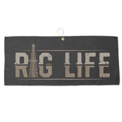 Rig Life Oilfield Workers Gifts Oil Rig Roughneck Large Microfiber Waffle Golf Towel