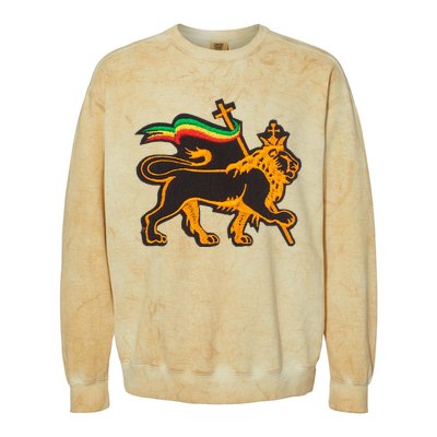 Rasta Lion Of Judah Pride Of Judaism Ethiopia And Christian Colorblast Crewneck Sweatshirt