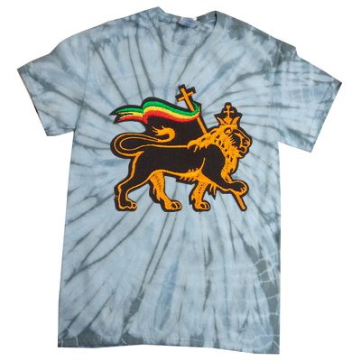 Rasta Lion Of Judah Pride Of Judaism Ethiopia And Christian Tie-Dye T-Shirt