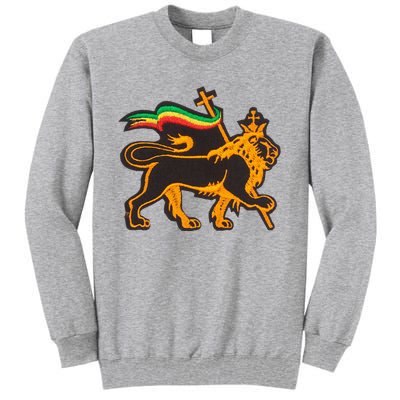 Rasta Lion Of Judah Pride Of Judaism Ethiopia And Christian Tall Sweatshirt