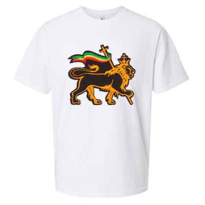 Rasta Lion Of Judah Pride Of Judaism Ethiopia And Christian Sueded Cloud Jersey T-Shirt