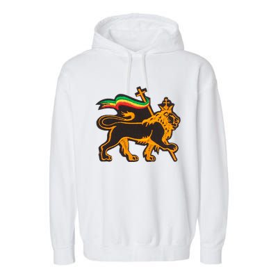 Rasta Lion Of Judah Pride Of Judaism Ethiopia And Christian Garment-Dyed Fleece Hoodie