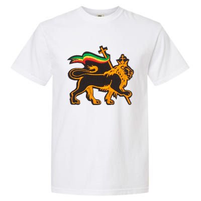 Rasta Lion Of Judah Pride Of Judaism Ethiopia And Christian Garment-Dyed Heavyweight T-Shirt