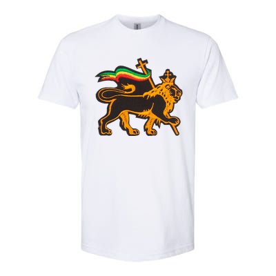 Rasta Lion Of Judah Pride Of Judaism Ethiopia And Christian Softstyle CVC T-Shirt