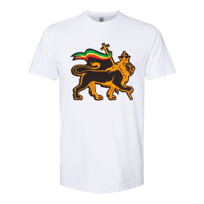 Rasta Lion Of Judah Pride Of Judaism Ethiopia And Christian Softstyle CVC T-Shirt