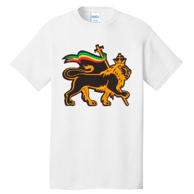 Rasta Lion Of Judah Pride Of Judaism Ethiopia And Christian Tall T-Shirt