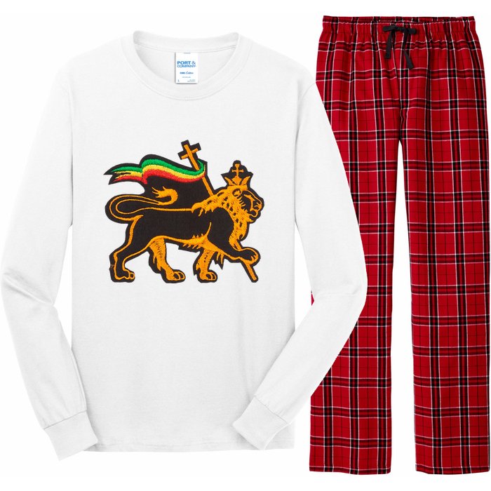 Rasta Lion Of Judah Pride Of Judaism Ethiopia And Christian Long Sleeve Pajama Set