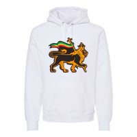 Rasta Lion Of Judah Pride Of Judaism Ethiopia And Christian Premium Hoodie