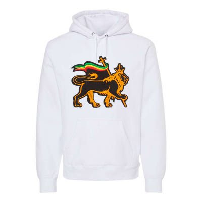 Rasta Lion Of Judah Pride Of Judaism Ethiopia And Christian Premium Hoodie