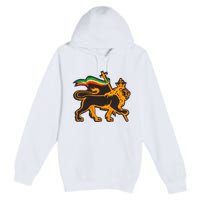 Rasta Lion Of Judah Pride Of Judaism Ethiopia And Christian Premium Pullover Hoodie