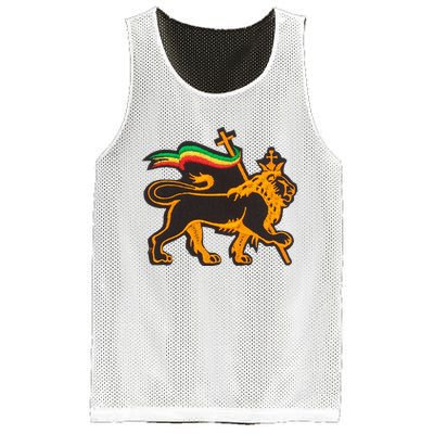 Rasta Lion Of Judah Pride Of Judaism Ethiopia And Christian Mesh Reversible Basketball Jersey Tank